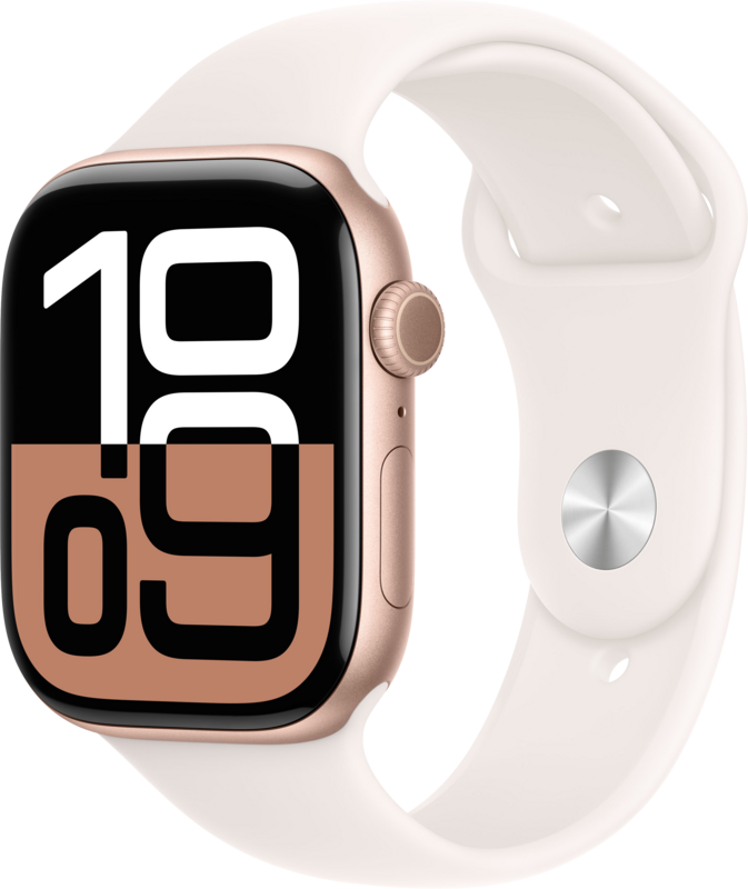 Apple Watch Series 10 46mm Roségoud Sportband S/M