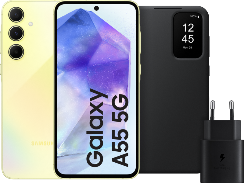 Samsung Galaxy A55 256GB Geel 5G + Accessoirepakket