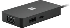 Kabelgebundener Microsoft Surface USB-C Travel Hub USB 3.2 Gen 2 Schwarz