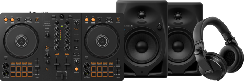 Pioneer DJ DDJ-FLX4 + Pioneer DJ HDJ-X5 Zwart + Pioneer DJ DM-50D-BT Zwart