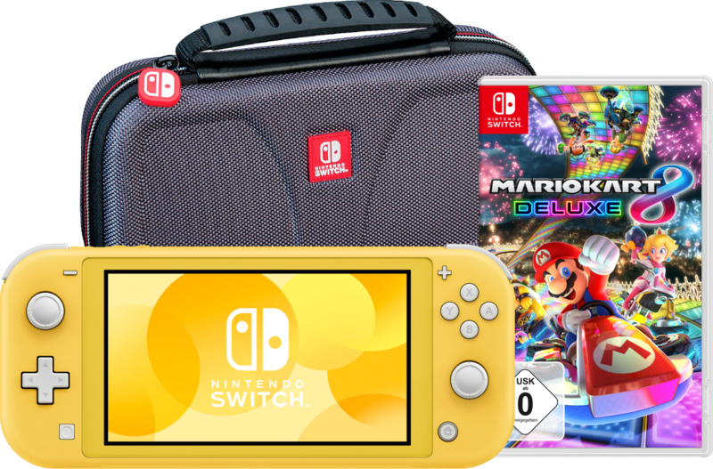 Nintendo Switch Lite Gelb + Mario Kart 8 Deluxe + Schutzhülle