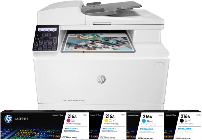 HP Color Laserjet Pro M183fw MFP + 1 Extra Set Toners