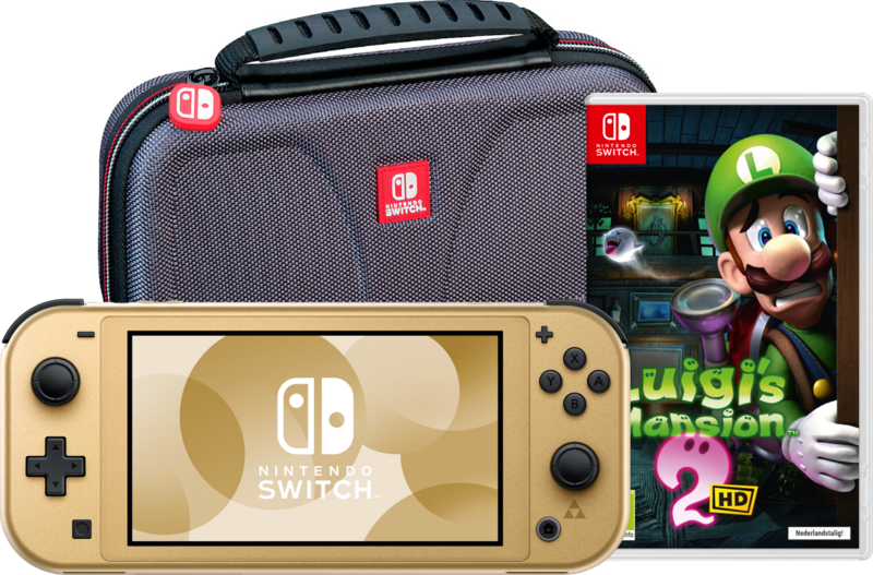 Nintendo Switch Lite Zelda Edition + Luigi's Mansion 2 HD + Beschermhoes