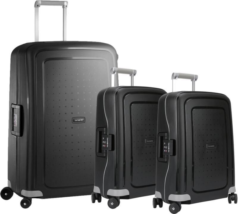 Samsonite S'cure Spinner 55+75+55cm Black kofferset