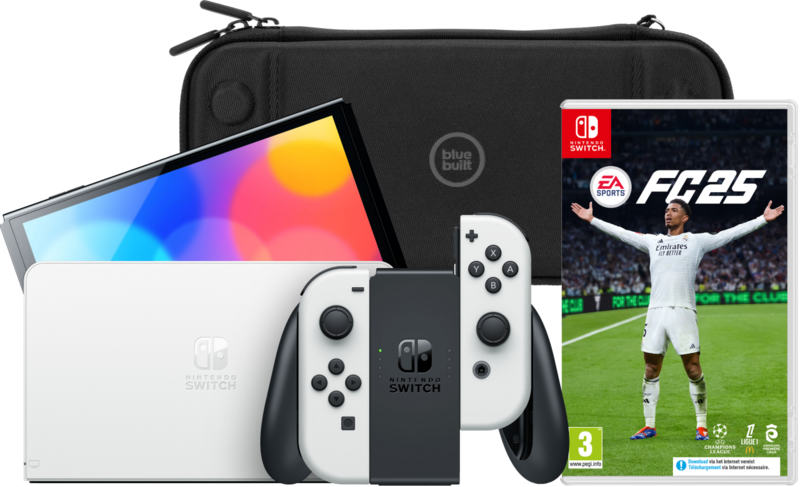 Nintendo Switch OLED Weiß + EA Sports FC 25 + BlueBuilt Schutzhülle