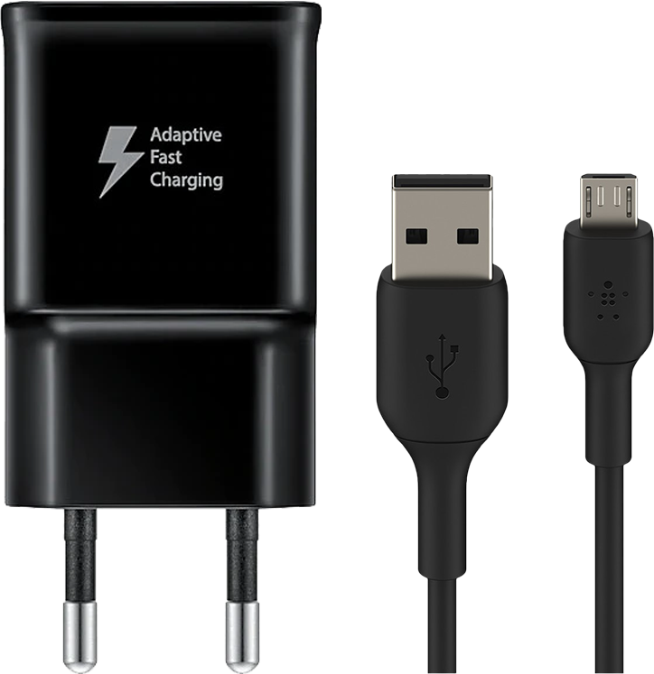 Samsung Adaptive Fast Charging Oplader 15W + Belkin Micro Usb Kabel 1m Kunststof Zwart