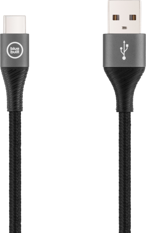 BlueBuilt Usb A naar Usb C Kabel 3m Nylon Zwart