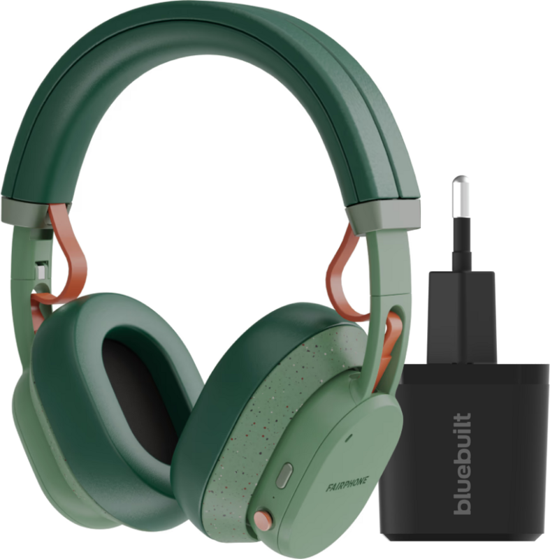 Fairbuds XL Groen + BlueBuilt Quick Charge Oplader met Usb A