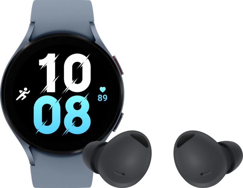 Samsung Galaxy Watch5 4G Blauw 44mm + Samsung Buds2 Pro Zwart