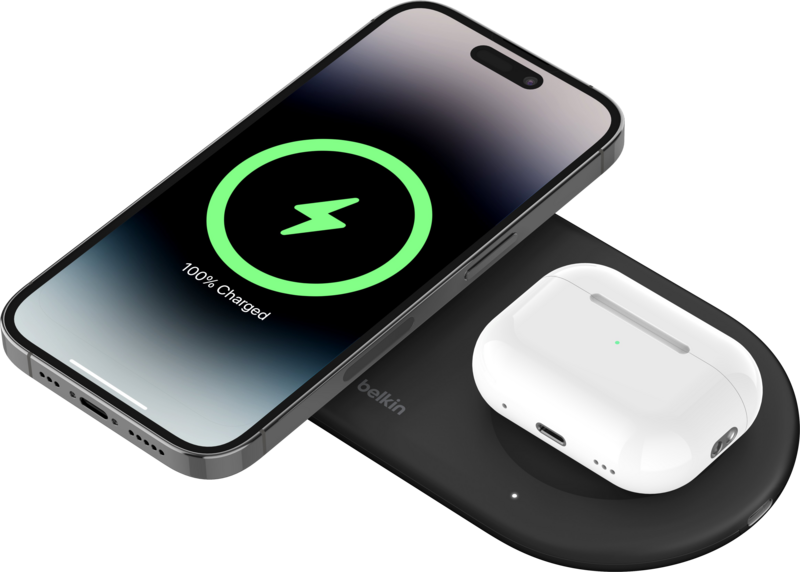 Belkin Boost Charge Pro Dual MagSafe und Qi2 Kabelloses Ladegerät 15 W