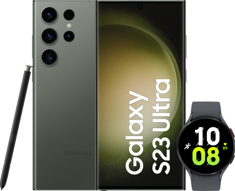 Samsung Galaxy S23 Ultra 512GB Groen 5G + Galaxy Watch5 Zwart 44mm