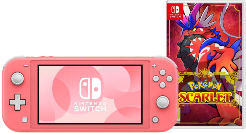 Nintendo Switch Lite Koraal + Pokémon Scarlet