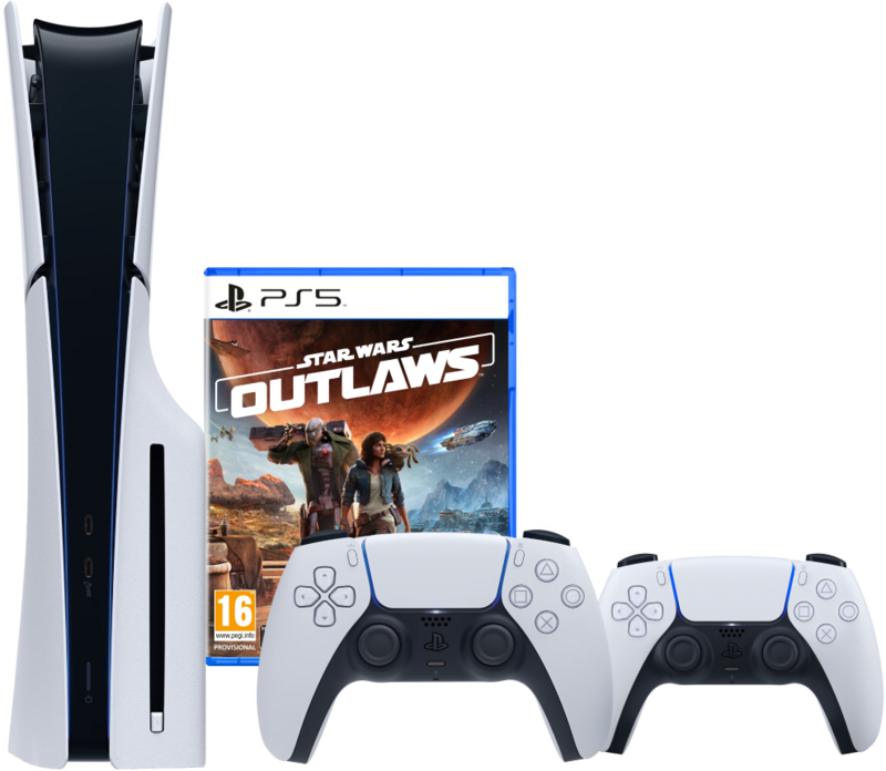 PlayStation 5 Slim Disc Edition + Star Wars Outlaws + Extra Controller Wit