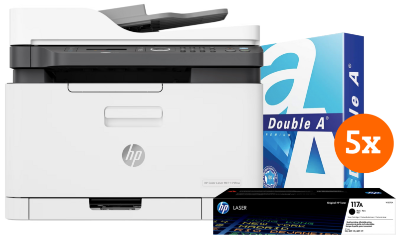 HP Color Laser MFP 179fnw + 1 extra zwarte toner + 2.500 vellen A4 papier