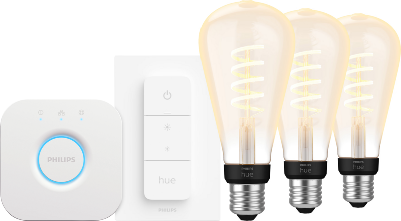 Philips Hue Filament White Ambiance Edison XL 3er-Pack Starterpack