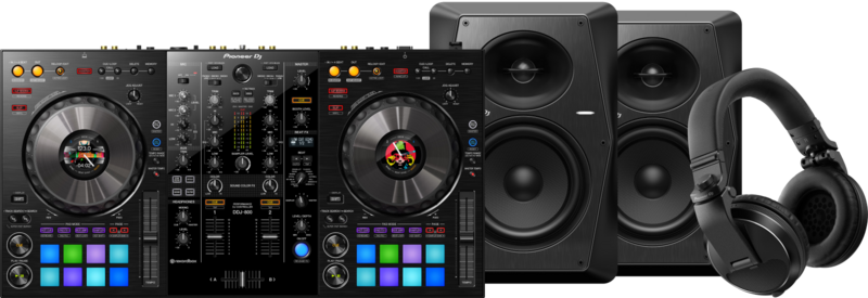 Pioneer DJ DDJ-800 + Pioneer DJ HDJ-X5 Zwart + Pioneer VM70 (per paar)