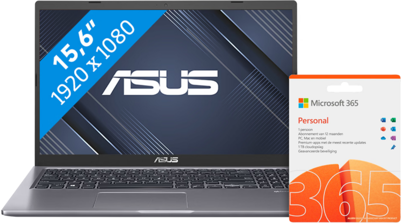 Asus Vivobook 15 X515EA-EJ3288W + Microsoft Office 365 Personal NL Abonnement 1 jaar