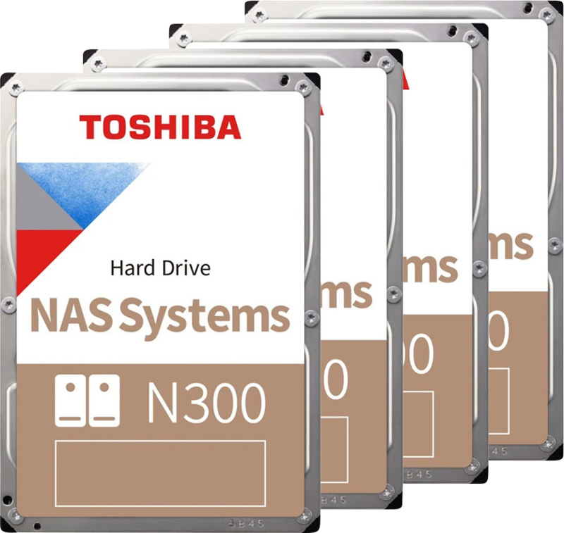 Toshiba N300 NAS Hard Drive 12TB (256MB) 4-Pack