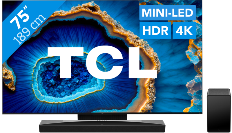 TCL QD Mini-LED 75C803 (2023) + soundbar