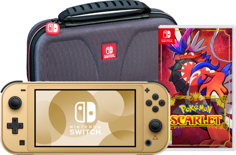 Nintendo Switch Lite Zelda Edition + Pokémon Scarlet + Beschermhoes