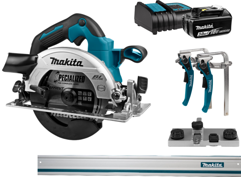 Makita DHS660ZJ + 3,0 Ah accu en lader + geleiderail