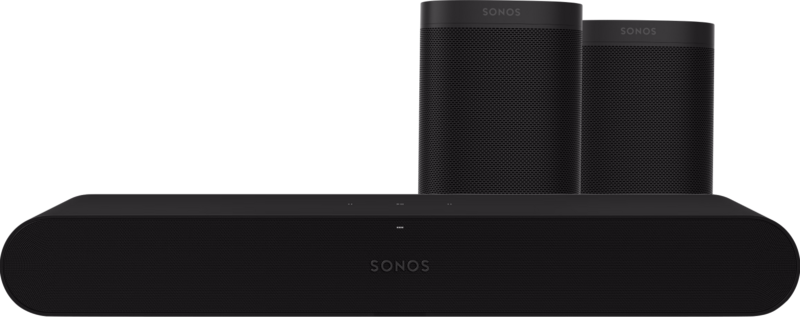 Sonos Ray Zwart + One (2x)