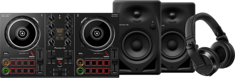 Pioneer DJ DDJ-200 + Pioneer DJ HDJ-X7 Zwart + Pioneer DJ DM-40D Zwart