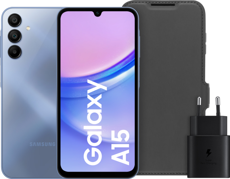 Samsung Galaxy A15 128GB Blauw 5G + Accessoirepakket