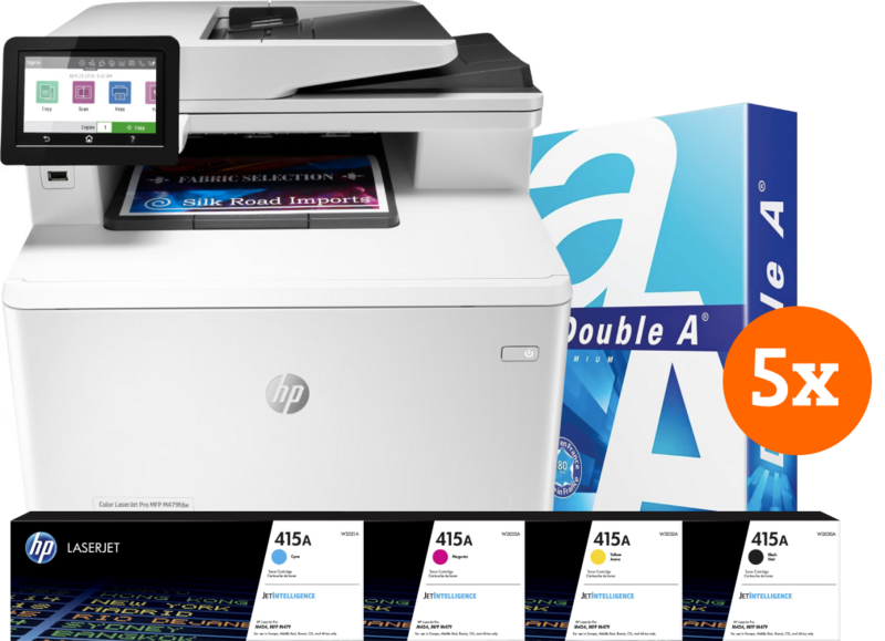 HP Color LaserJet Pro MFP M479fdw + 1 extra set toners + 2.500 vellen A4 papier