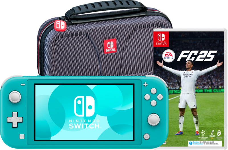 Nintendo Switch Lite Türkis + EA Sports FC 25 + Bigben Schutztasche