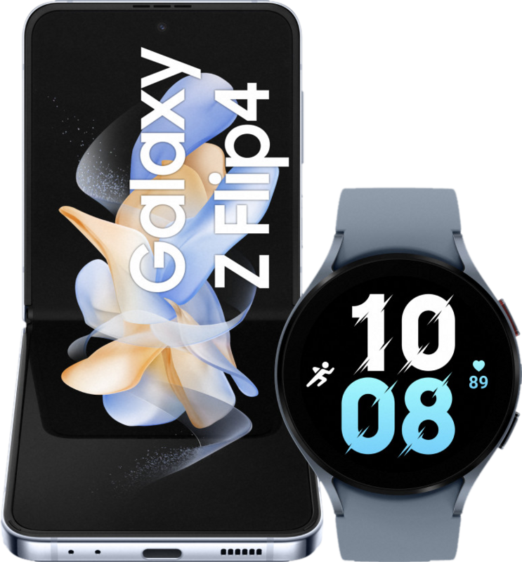 Samsung Galaxy Z Flip 4 128GB Blauw 5G + Samsung Galaxy Watch 5 Blauw 44mm