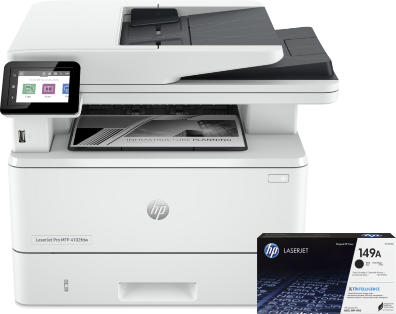 HP LaserJet Pro MFP 4102fdw + 1 zusätzlicher schwarzer Toner