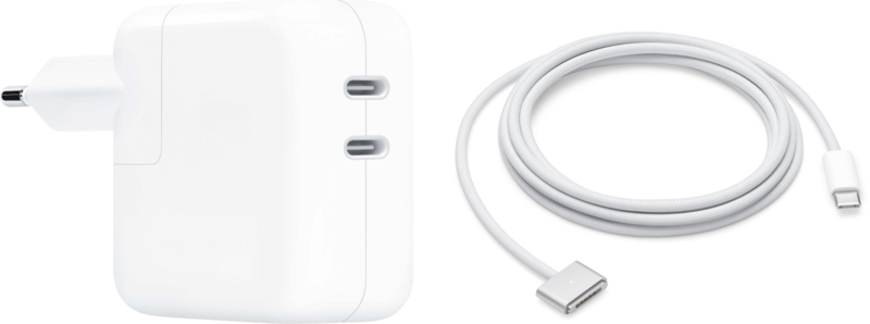 Apple 35W Power Adapter mit 2 USB-C-Anschlüssen + Apple USB-C-auf-MagSafe-3-Kabel (2m)