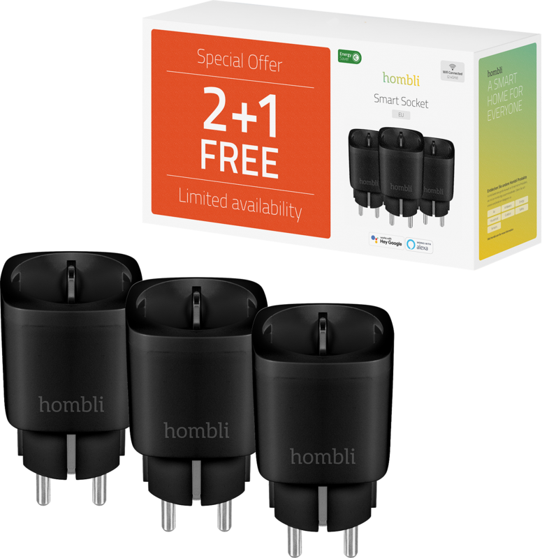 Hombli Smart Plug Schwarz 3er-Pack