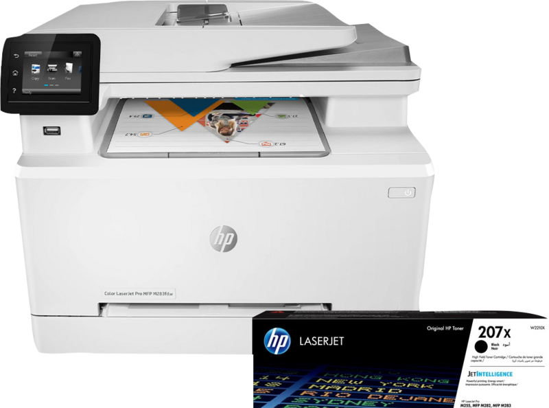 HP Color LaserJet Pro M283fdw MFP + 1 Extra Zwarte Toner