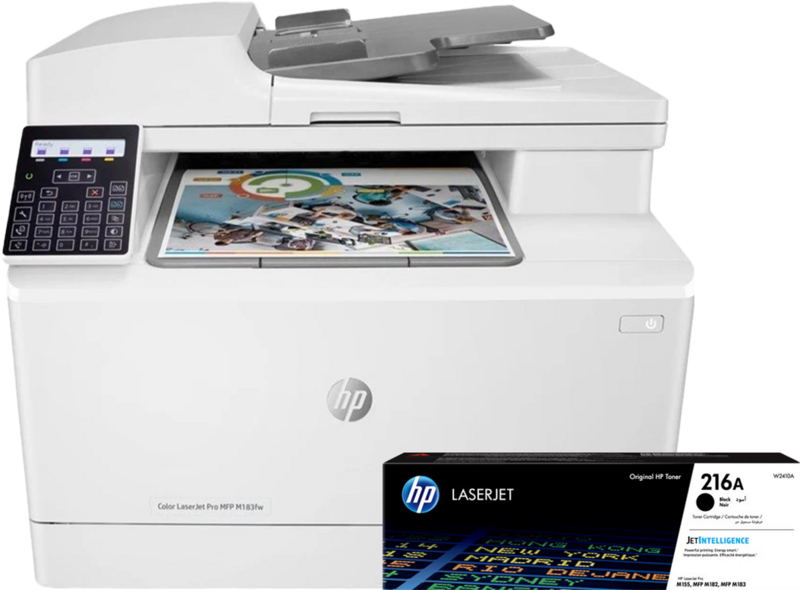 HP Color LaserJet Pro M183fw MFP + 1 extra zwarte toner