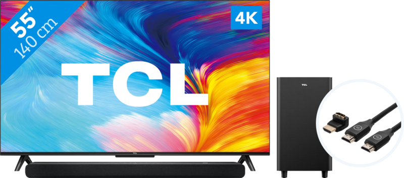 TCL 55P635 (2022) + Soundbar + Hdmi kabel