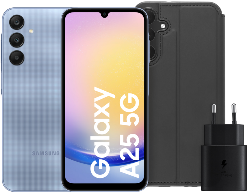 Samsung Galaxy A25 128GB Blauw 5G + Accessoirepakket