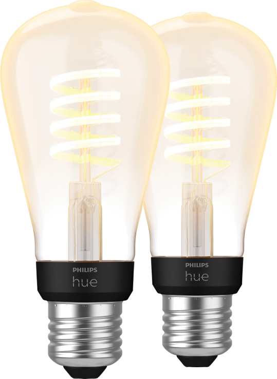 Philips Hue Filamentlampe White Ambiance Edison E27 Doppelpack