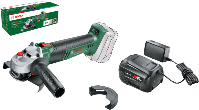 Bosch UniversalGrind 18V-75 + 4,0-Ah-Akku und Ladegerät