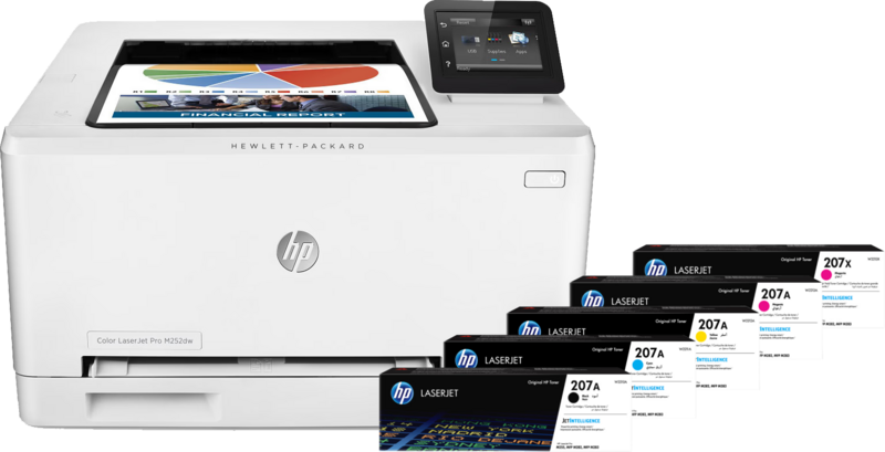 HP Color LaserJet Pro M255dw + 1 set extra inkt